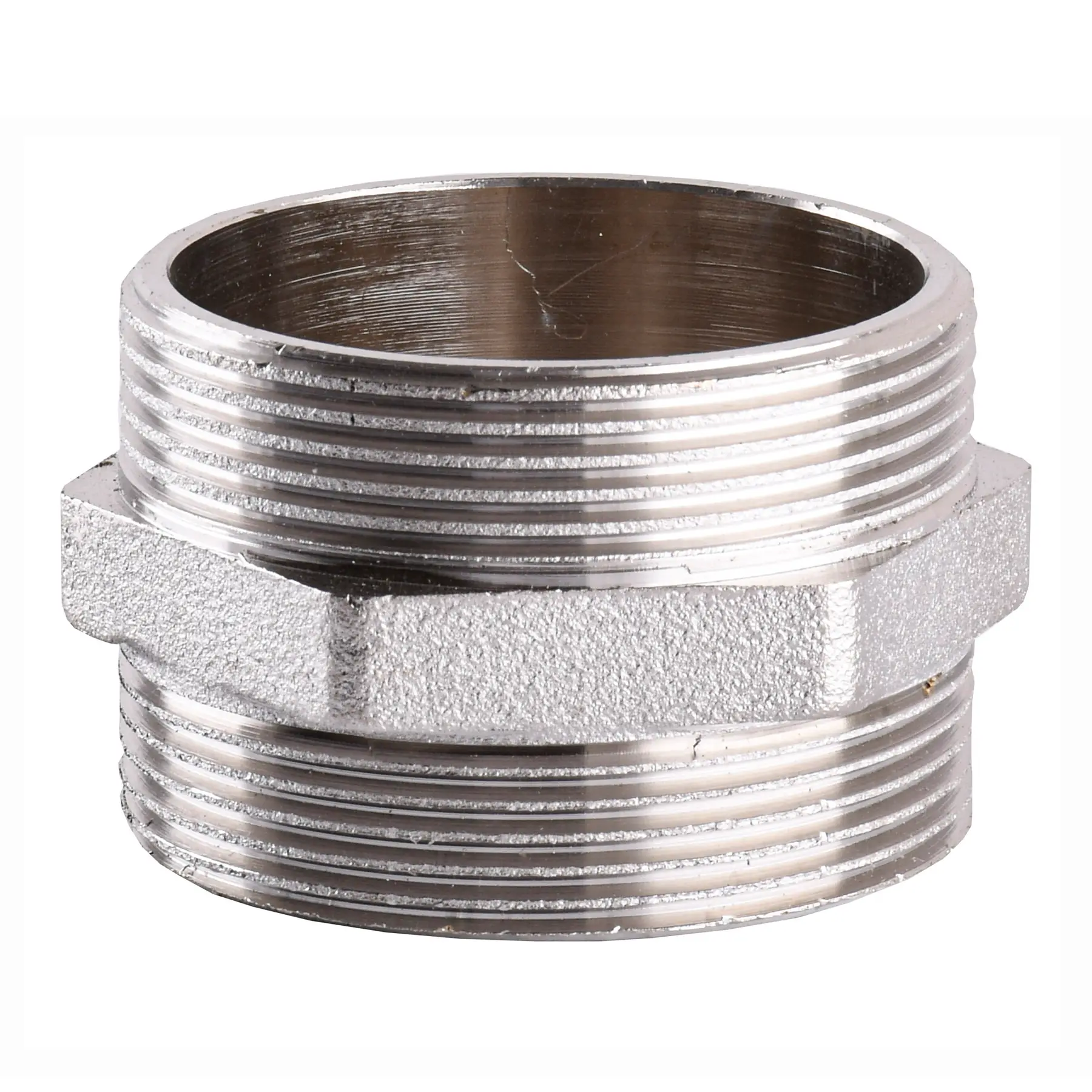 Ниппель штампованный никелированный 1 1/2" ЗРх1 1/2" ЗР (А0535Анк VA) Ниппель штампованный никелированный 1 1/2" ЗРх1 1/2" ЗР (А0535Анк VA)