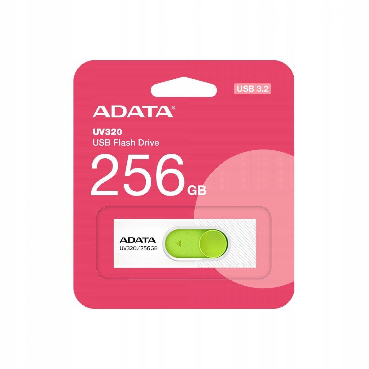 Флеш-память USB ADATA AUV 320 USB3.2 Gen.1 256 Gb Green/White (AUV320-256G-RWHGN) - фото 3