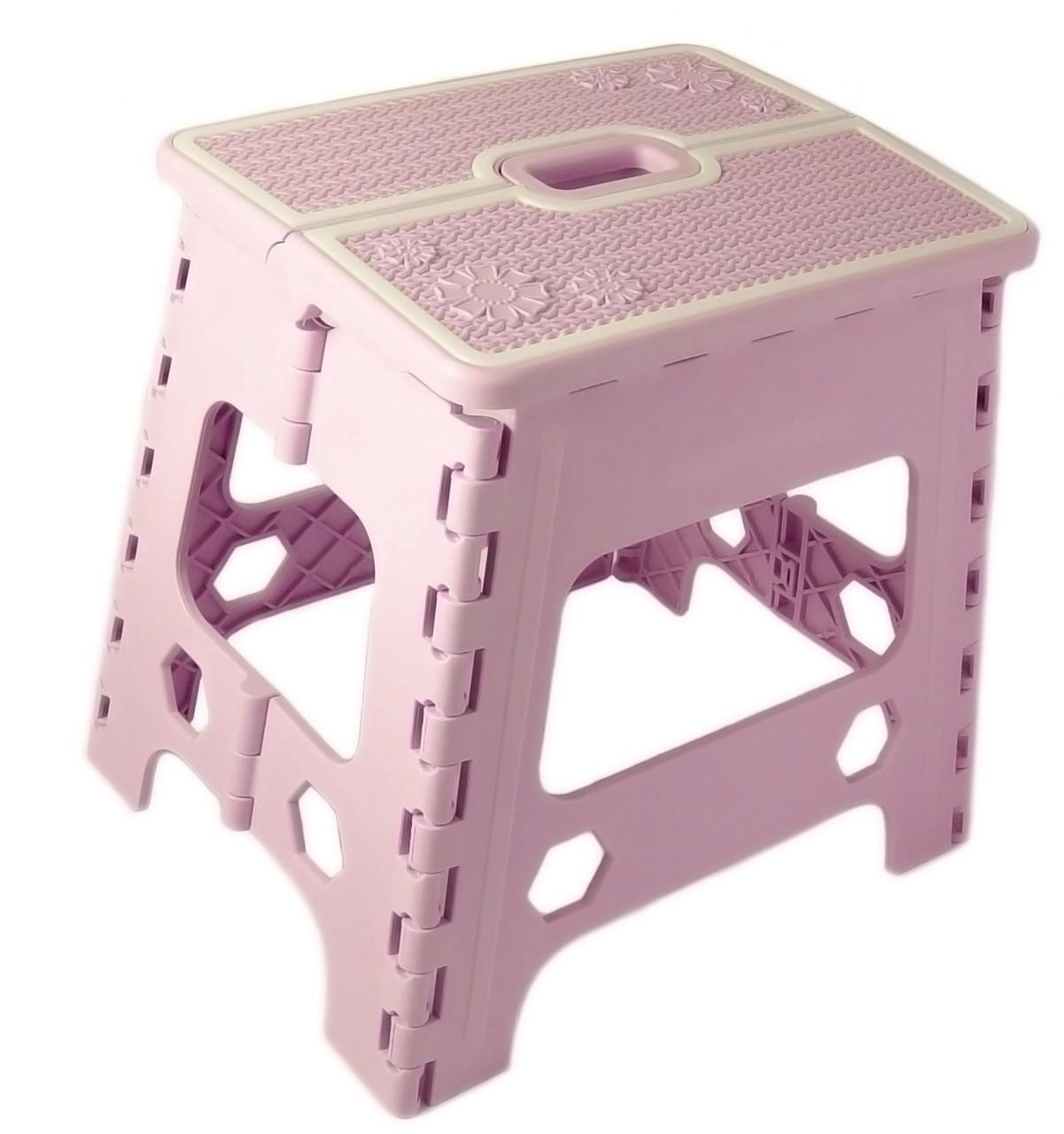 Табурет раскладной Stenson R87943 30х25х30 см Розовый (76b557cc)