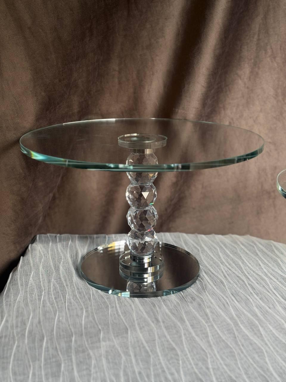 Тортовщица на ножке стеклянная YIWU Crystal 19 см Прозрачный (HP-4-79S)