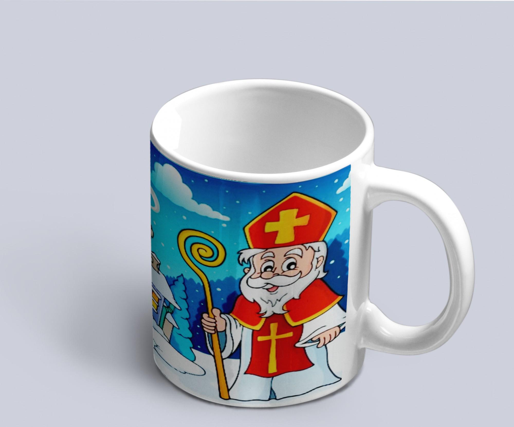 Чашка с новогодним принтом Святой Николай Белый (02010115072)