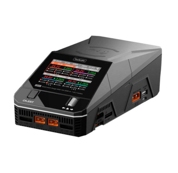 Зарядний пристрій ToolkitRC Q6AC 4 канали 1000W та з вбудованим блоком живлення 400W (25683297)