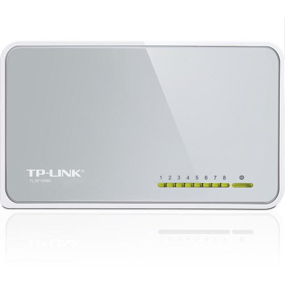 Коммутатор TP-Link TL-SF1008D 8-port 10/100M mini Desktop Switch 8 10/100M RJ45 ports Plastic case (558249) - фото 1