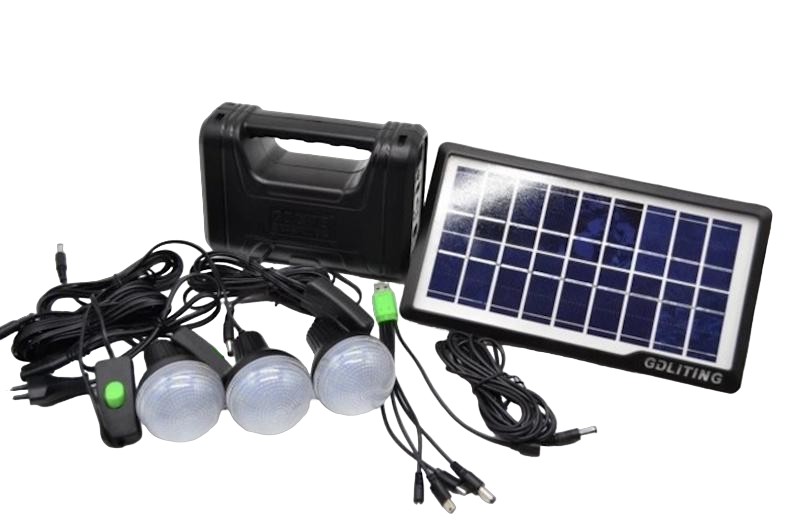 Сонячна система Solar EE-GD-1 з лампами потужним power bank та зарядкою телефону