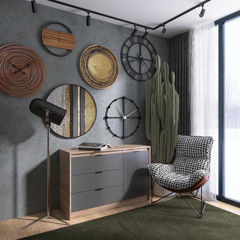 Комод с дверью и 3 ящиками Еверест Сити-1150 115,2х38х74,6 см Дуб сонома/Графитовый (EVR-071099) - фото 2 Комод с дверью и 3 ящиками Еверест Сити-1150 115,2х38х74,6 см Дуб сонома/Графитовый (EVR-071099) - фото 2