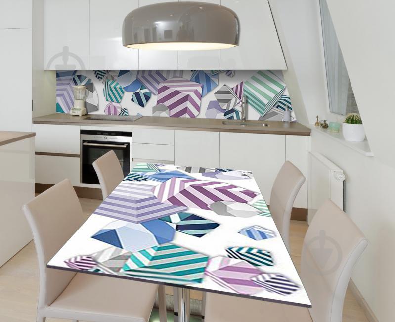 Наклейка 3Д виниловая на стол Zatarga «Полосатые кубики» 650х1200 мм (Z184611/1st)