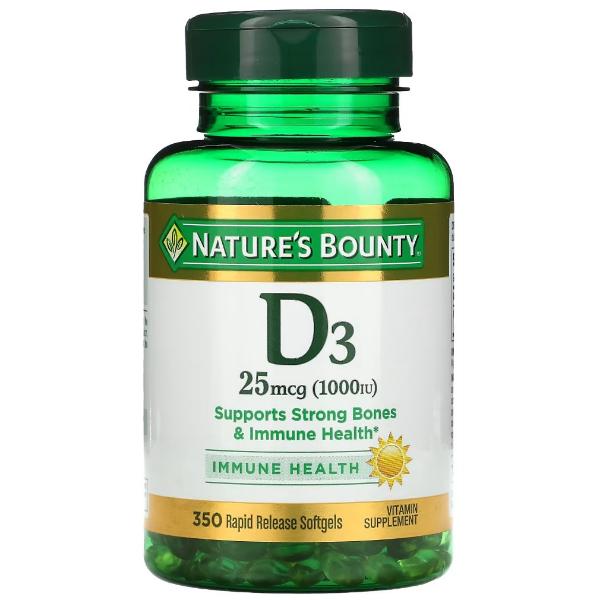 Витамин D Nature's Bounty Vitamin D3 25 мкг 1000 IU 350 капс. (000021697) Витамин D Nature's Bounty Vitamin D3 25 мкг 1000 IU 350 капс. (000021697)