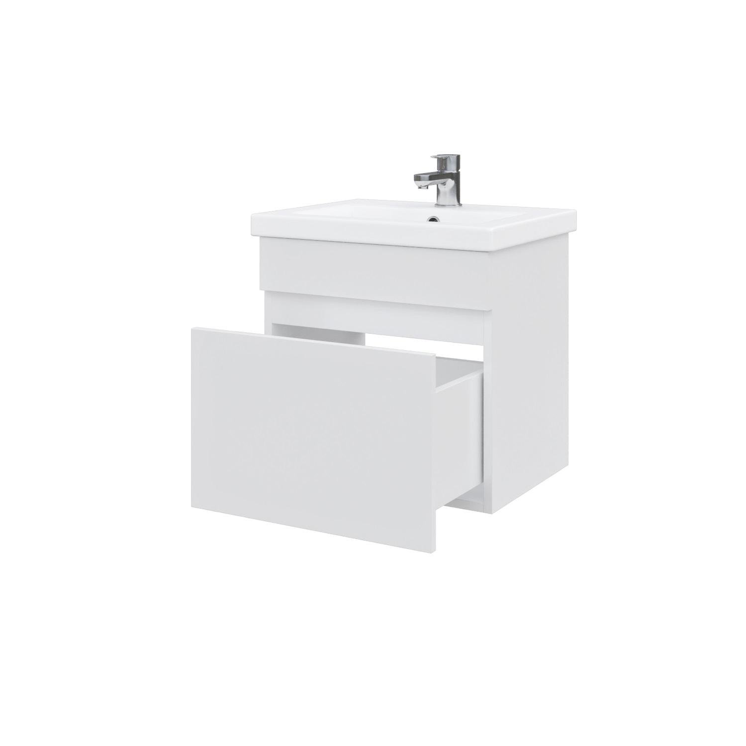 Тумба подвесная MEBLIBUD ERICA 50 с ящиком с умывальником Cers 50 см Белый (44361/3) - фото 3 Тумба подвесная MEBLIBUD ERICA 50 с ящиком с умывальником Cers 50 см Белый (44361/3) - фото 3