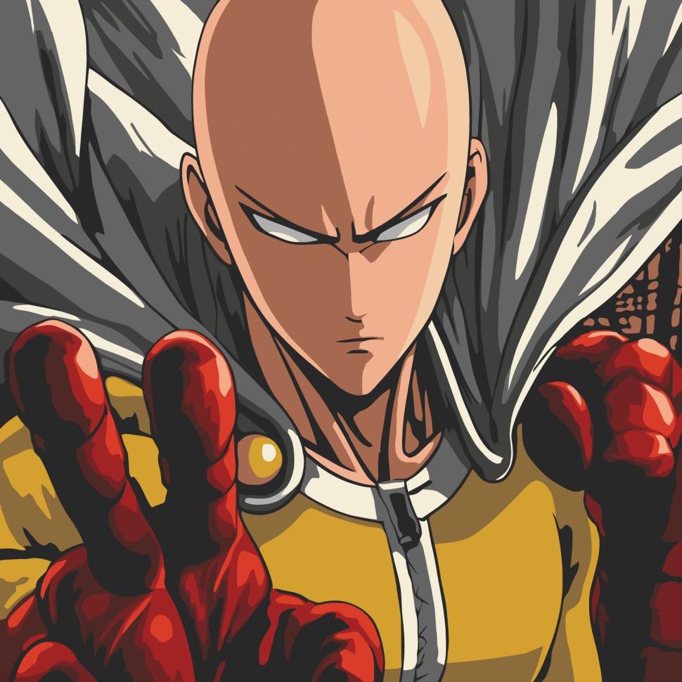 Картина по номерам Ideyka One-Punch Man 40x40 см Разноцветный (PM-194-K-1003)