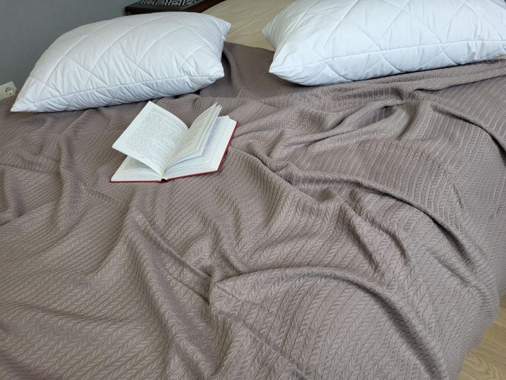 Покрывало Пике Косичка 180x220 см Мокко (11254) - фото 3 Покрывало Пике Косичка 180x220 см Мокко (11254) - фото 3