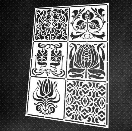 Трафарет многоразовый DFA Квадратный узор 45 для штукатурки и краски (K00045)