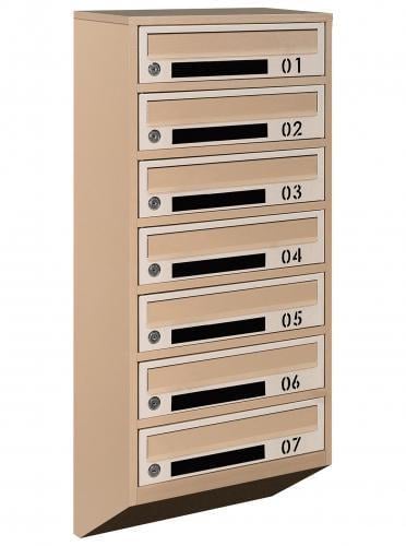 Почтовый ящик Галиндустрия Е1-07-D металлический многосекционный на 7 квартир Бежевый (132-119-000004824)