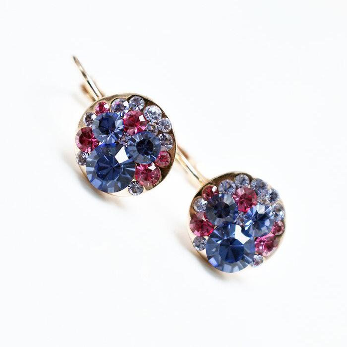 Серьги с кристаллами Сваровски 881062xuu Italina Сиреневый/Фиолетовый/Розовый