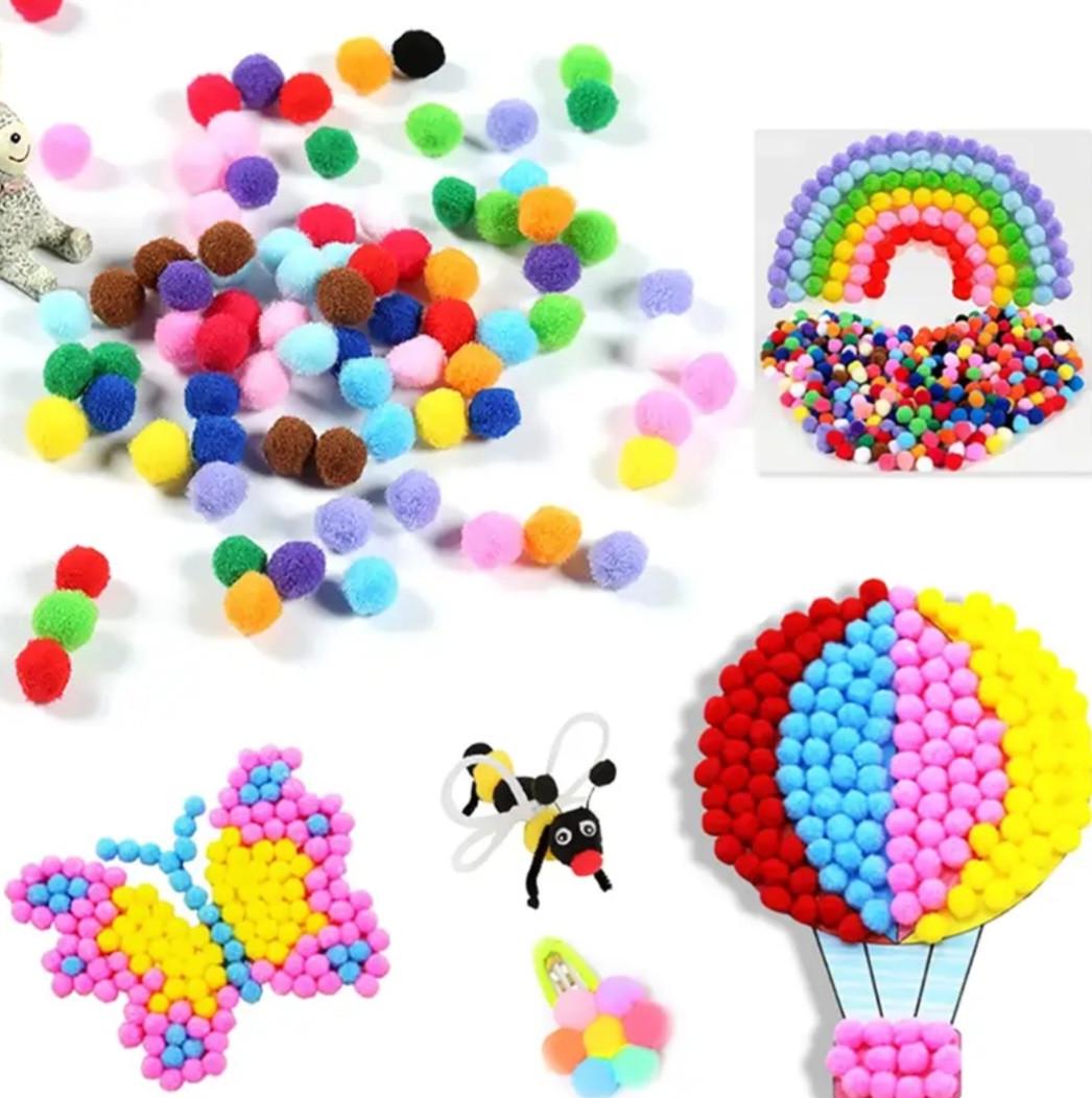 Помпоны для рукоделия 97 мм Разноцветный (11023) - фото 3