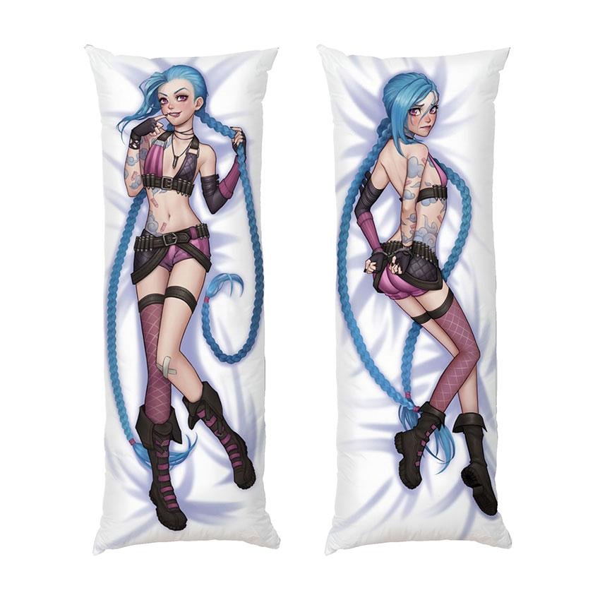 Подушка дакимакура Jinx Arcane League of Legends габардин 140х45 см (112594-2)