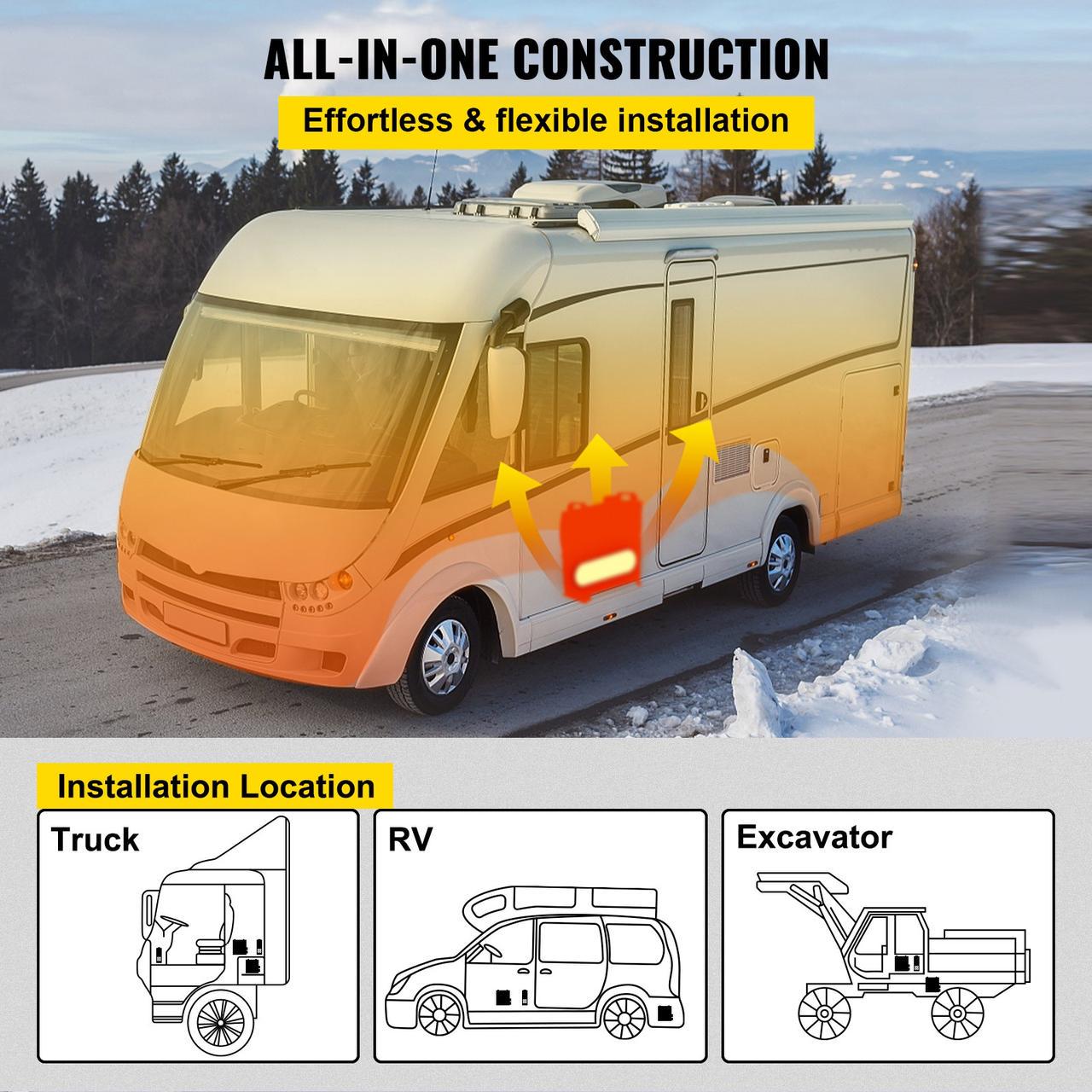 Обігрівач дизельний для автомобіля і приміщень Vevor 5kW з дисплеєм і пультом - фото 6