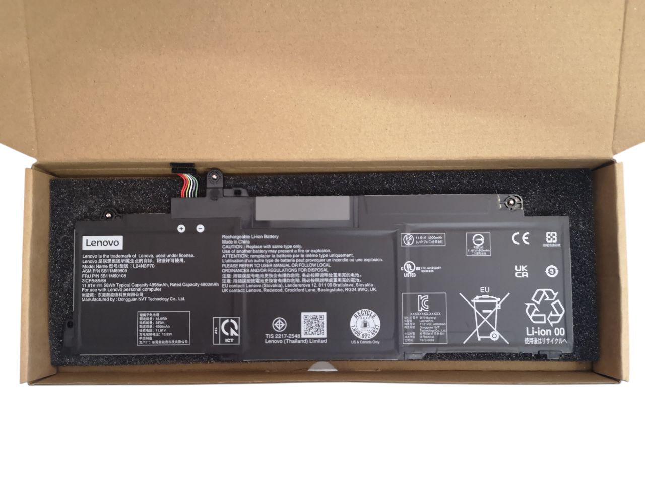 Аккумулятор для Lenovo ThinkPad T14s Gen 6 21QX 21QY 21R1 21R2/ThinkPad T14s 2в1 Gen 1/L24C3P70/L24D3P70/L24N3P70 4998 mAh 58Wh (000013265)