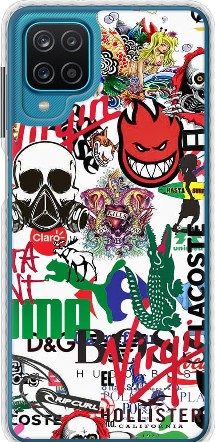 Чехол на Samsung Galaxy M12 M127F Many different logos (4022pc-2360-42517)