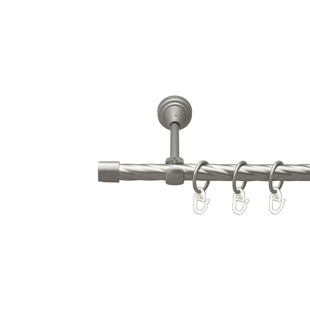 Карниз металлический Orvit Заглушка однорядная открытая/скрученная труба/кольцо металлическое Сатин 16 мм 200 см (00-00022722)