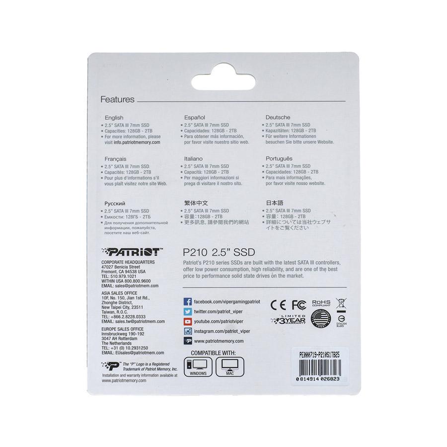 SSD-диск Patriot P210 2,5" 1 Tb (218133) - фото 2 SSD-диск Patriot P210 2,5" 1 Tb (218133) - фото 2