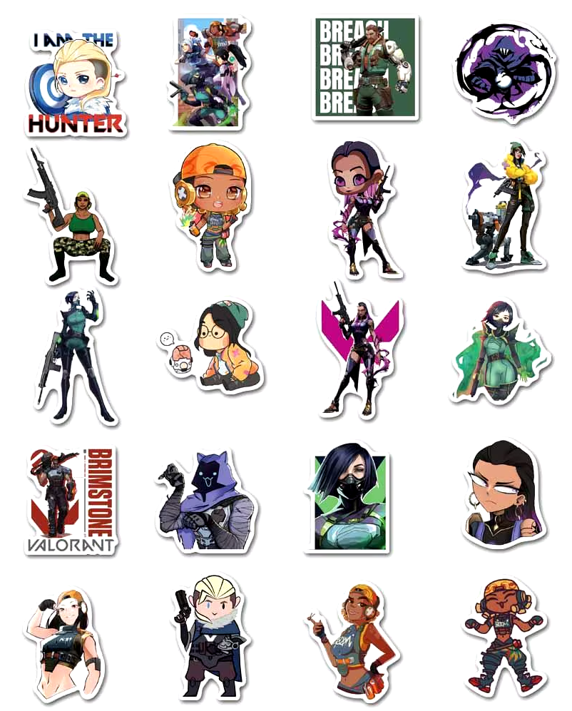 Набор наклеек Valorant для гаджета/телефона 20 шт. (10012)