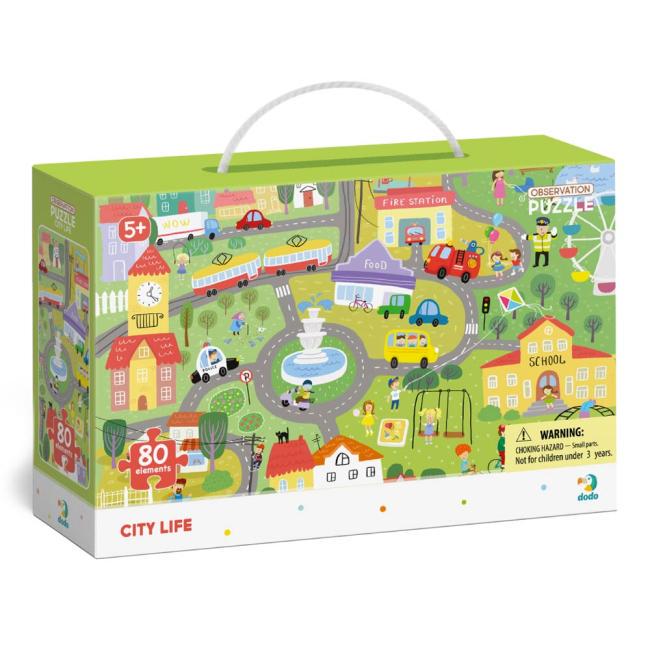 Гра дитяча Dodo Пазл із завданням Місто 25х6,5х16 см 80 ел. (300135)