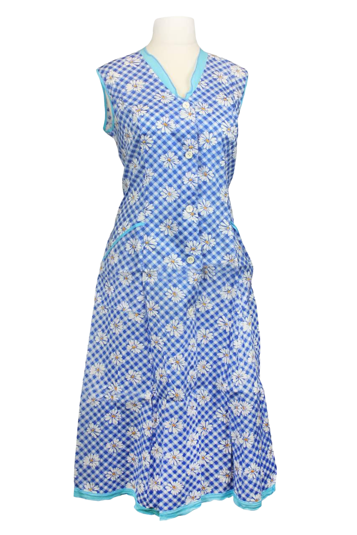 Халат ситцевый 2-01.05 р. 46 Синий/Белый (0009)