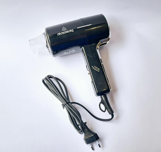 Фен дорожный Crownberg CB-2314 Черный (ML-04209)