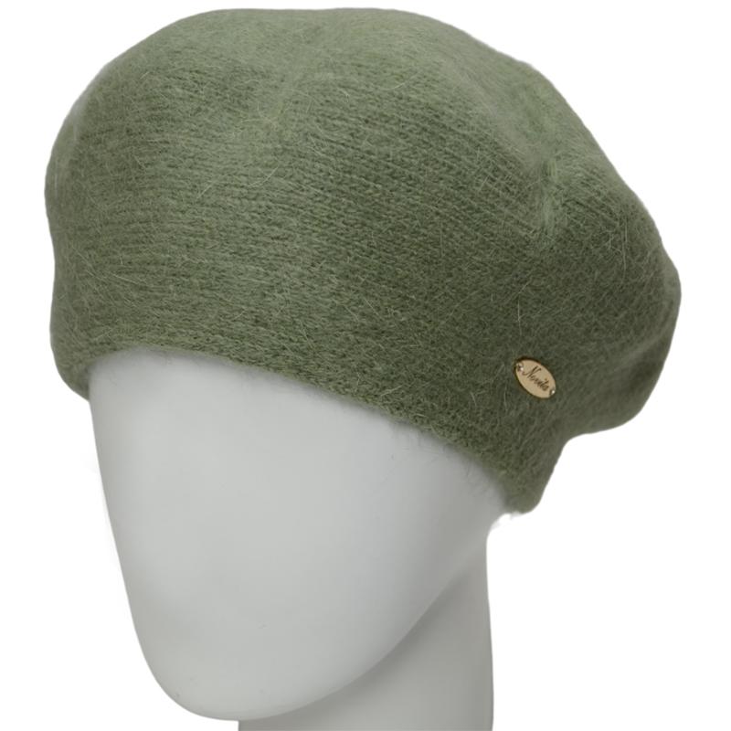 Берет женский ангоровый Novita Имидж one size Фисташковый