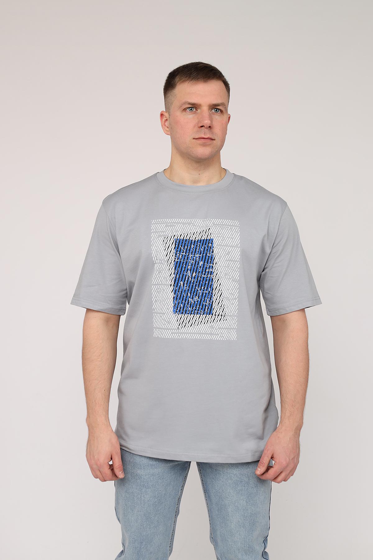Футболка мужская ЦБ-00269894 с коротким рукавом р. 46 Серый (SKT001044560)
