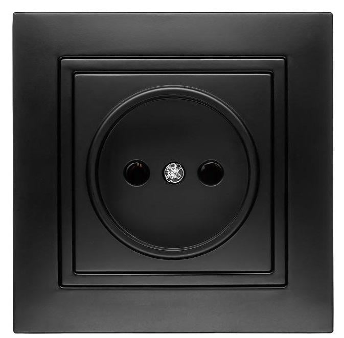 Розетка одноместная MARSHEL ELEGANT RS16-375 Black