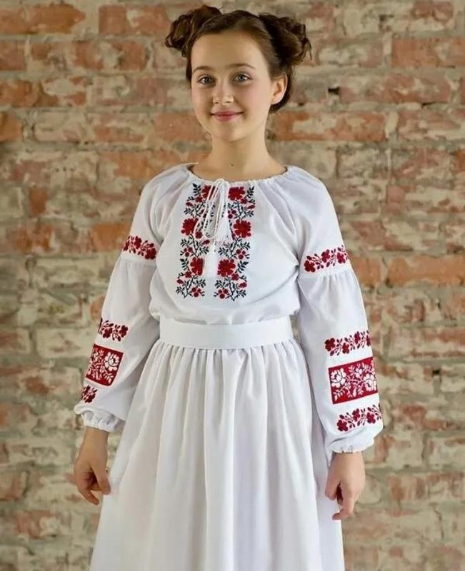 Сукня-вишиванка дитяча Вишиваночка р. 110 Білий (818-2) - фото 2 Сукня-вишиванка дитяча Вишиваночка р. 110 Білий (818-2) - фото 2