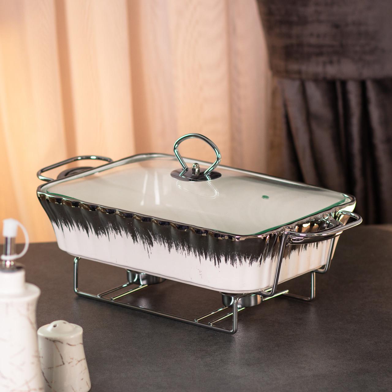 Мармит прямоугольный керамический с подогревом 1,5 л