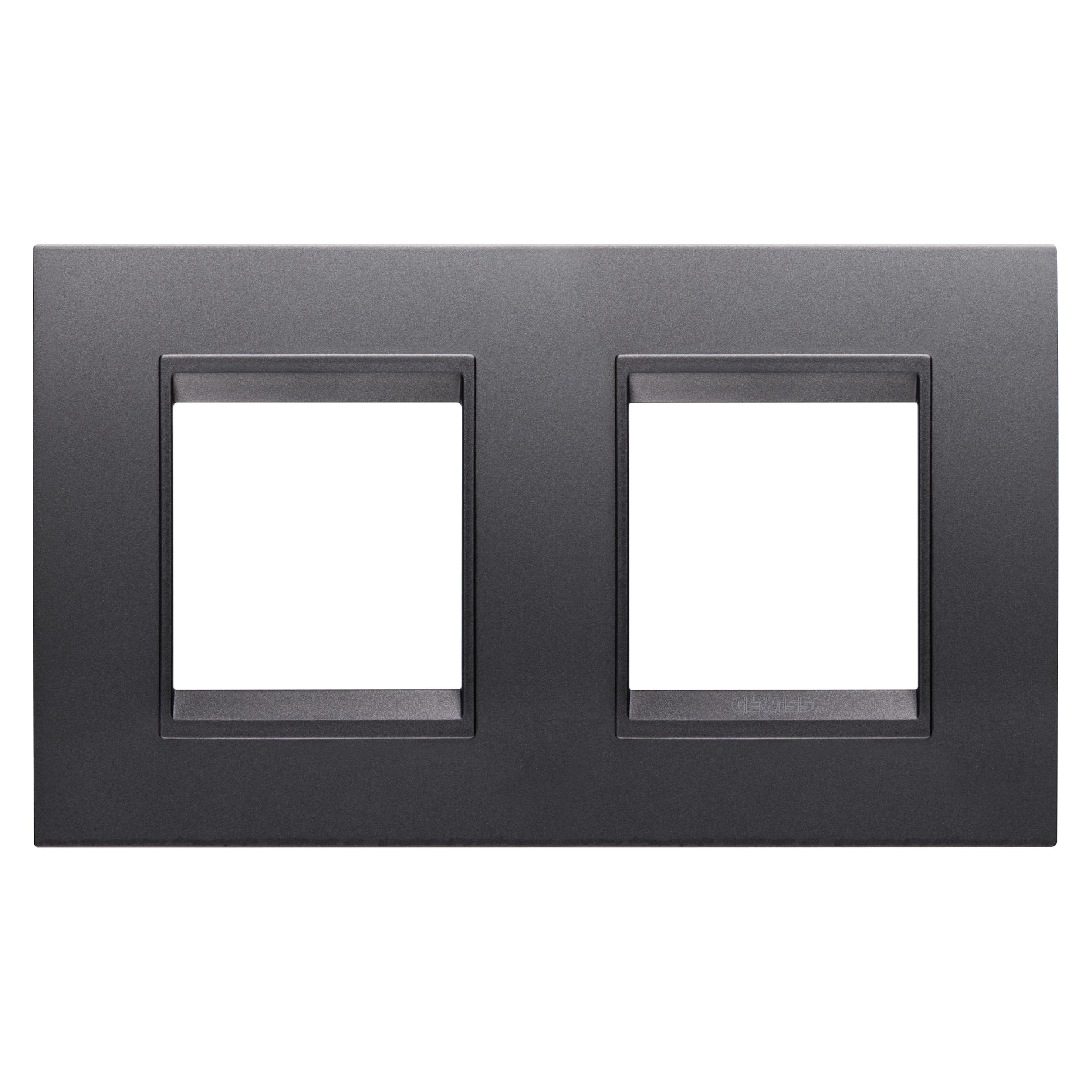 Рамка двухместная Gewiss Chorusmart LUX горизонтальная технополимер Черный (GW16223YA)