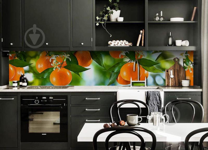 Скинали на кухню Zatarga «Мандарины» 600х2500 мм виниловая 3Д наклейка кухонный фартук самоклеящаяся Z180800