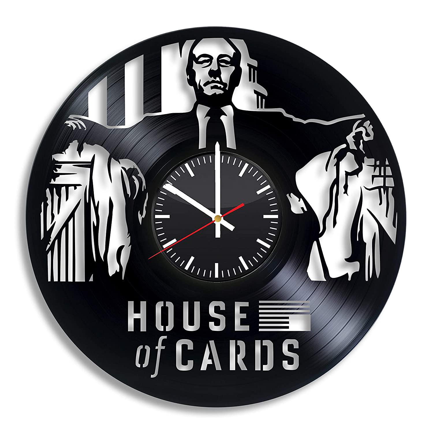 Годинник настінний Картковий будинок 2288 з вінилової платівки