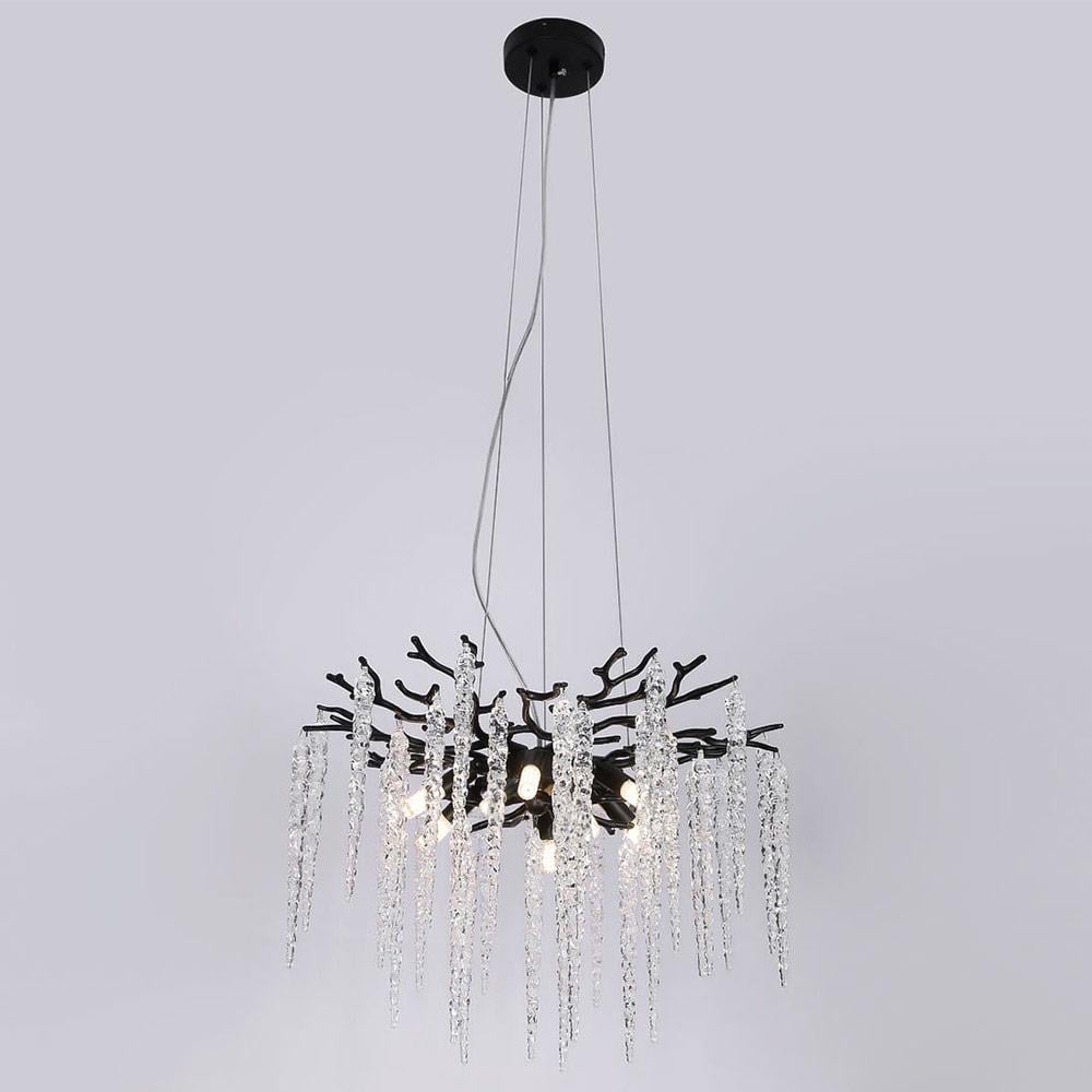 Люстра подвесная хрустальная Lighthouse SRS-19979-800 BK гроздья Черный (24909645)