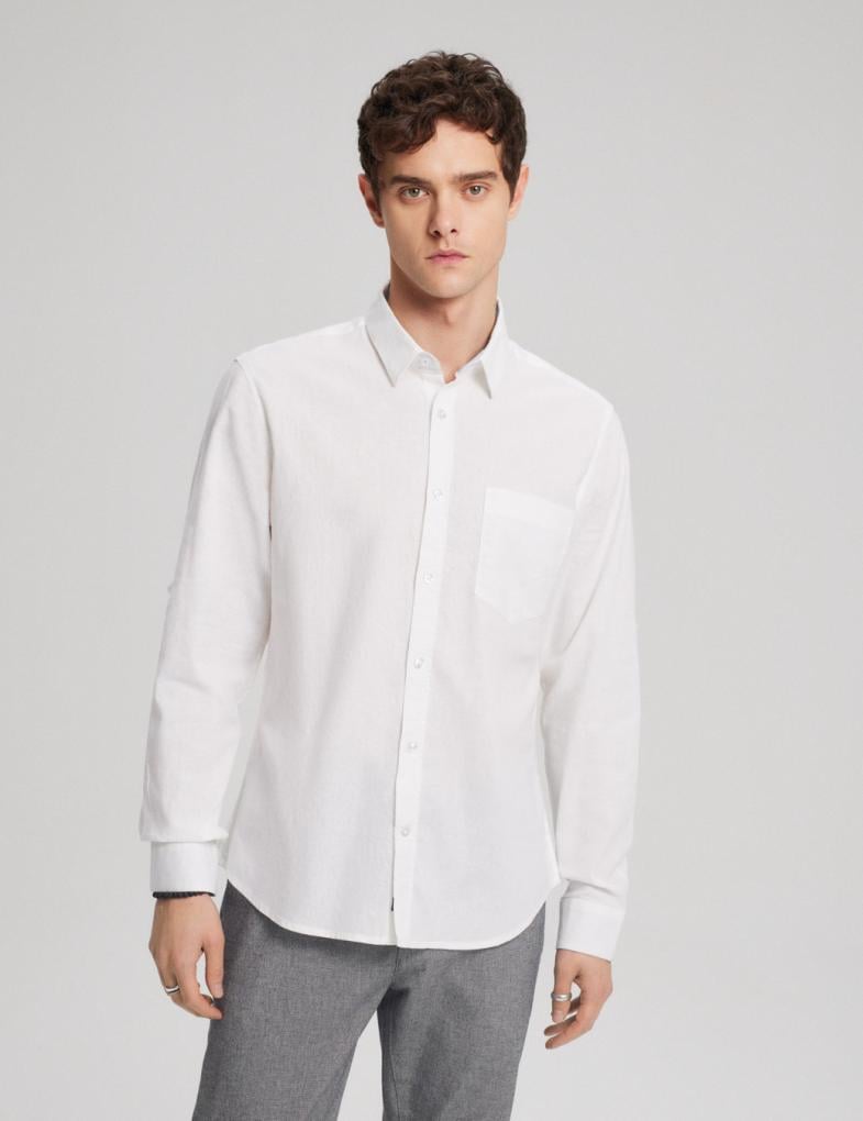 Сорочка лляна чоловіча Diverse PRM LINN XL Білий (5902598967220)