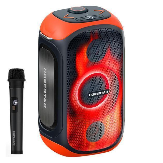 Портативная колонка Bluetooth HOPESTAR PARTY 300 с микрофоном/AUX 80 Вт Черный с красным