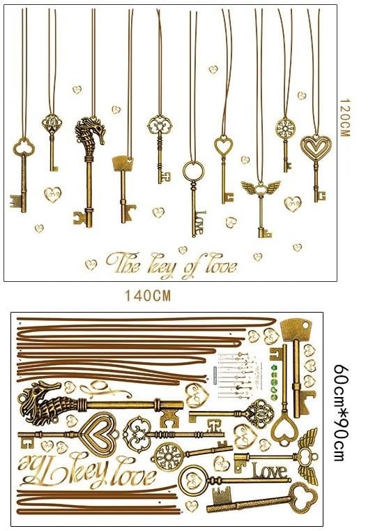 Наклейка інтер'єрна на стіну Green Life Ключі 120х140 см (SK9115) - фото 4 Наклейка інтер'єрна на стіну Green Life Ключі 120х140 см (SK9115) - фото 4
