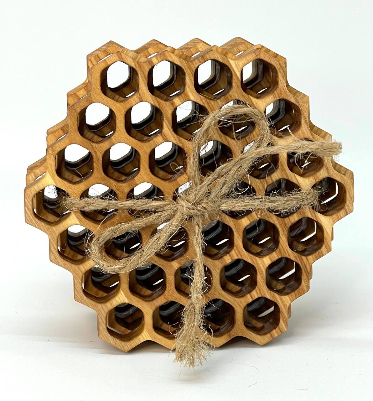Костеров из дерева Пчелинные соты 10х1 см 4 шт. (9270201) - фото 9 Костеров из дерева Пчелинные соты 10х1 см 4 шт. (9270201) - фото 9