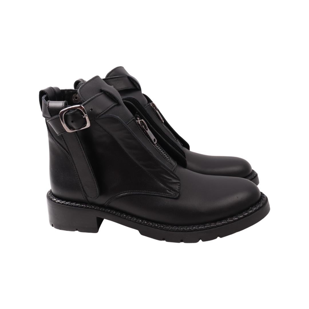 Ботинки женские Aquamarin из кожи р. 39 Черный (2034-21DHC)