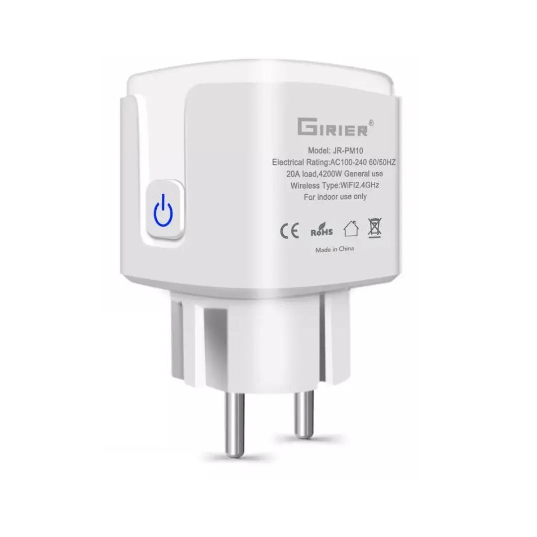 Умная розетка Tuya Life Smart Wi-Fi Girier 20А со счетчиком электроэнергии Белый (2690635732)