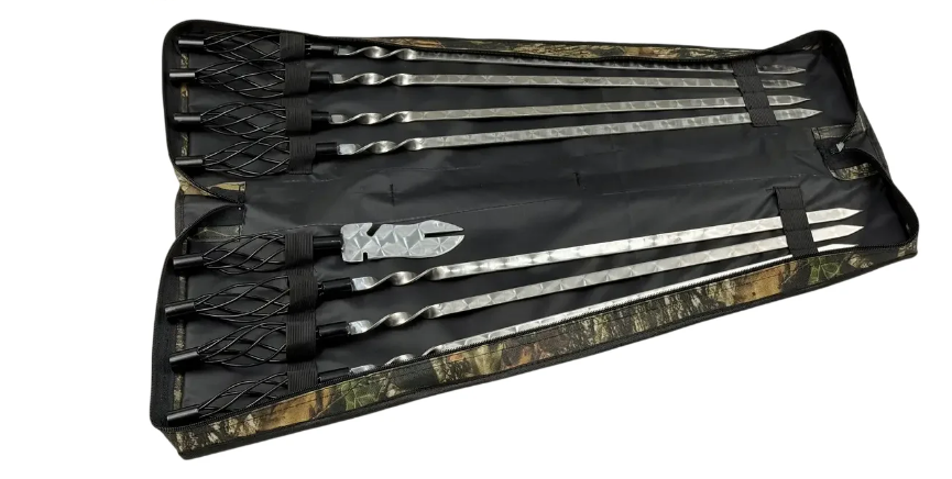 Набір шампурів GrillMaster Ексклюзив NB-2297 виделка-ніж нержавіюча сталь 3 мм 7 шт. (10-164-NB-2297)