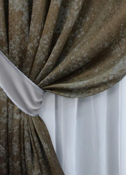 Штори льон Мармур Al-9 1,5х2,9 м 2 шт. Коричневий/Сірий (1639ш) - фото 3 Штори льон Мармур Al-9 1,5х2,9 м 2 шт. Коричневий/Сірий (1639ш) - фото 3