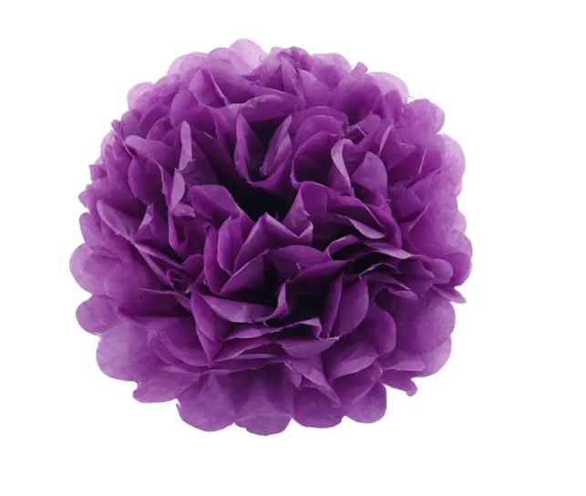 Помпон паперовий для свята 15 см Фіолетовий (080903)