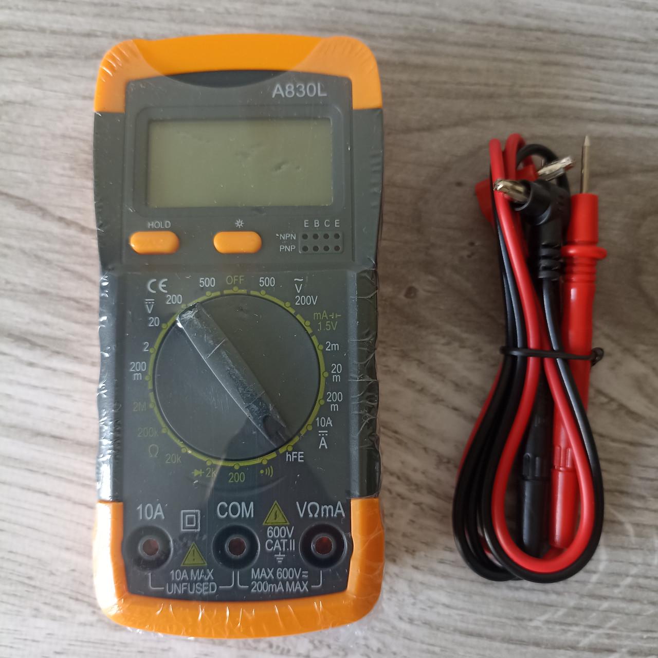 Мультиметр цифровий Aneng A830L Сіро-жовтий (2612939245) - фото 6