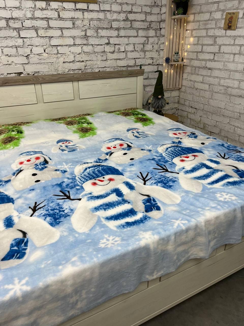 Плед теплый Новогодний плюшевый флисовый 200х215 см Синий (2354905847) - фото 7 Плед теплый Новогодний плюшевый флисовый 200х215 см Синий (2354905847) - фото 7