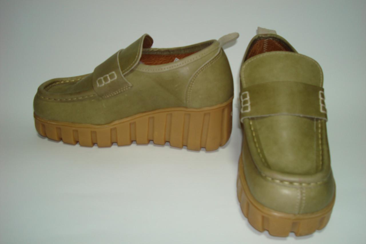 Мокасины кожаные женские р. 37 23,5 см Зеленый (2333679139) - фото 3 Мокасины кожаные женские р. 37 23,5 см Зеленый (2333679139) - фото 3