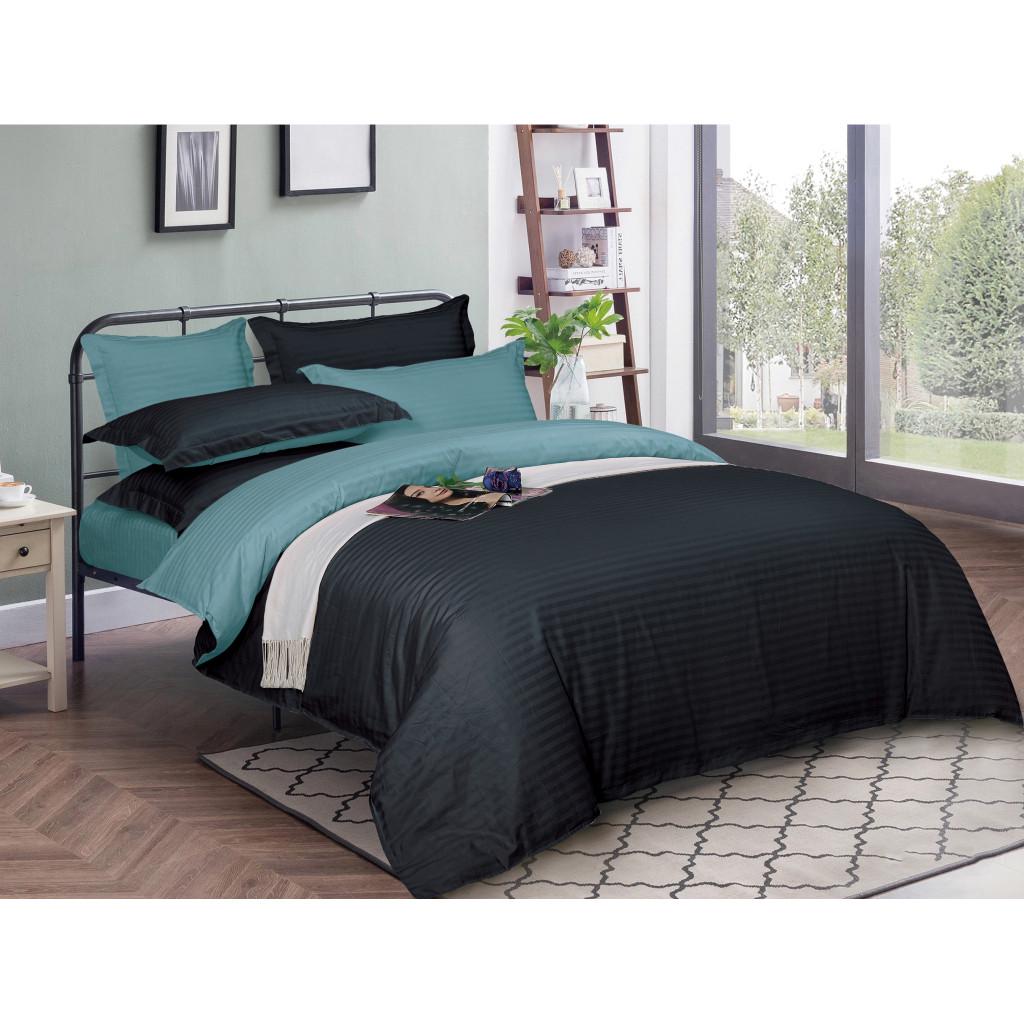 Комплект постельного белья MirSon 30-0021+30-0015 Edaliz satin-stripe семейный 160х220 см (215800)